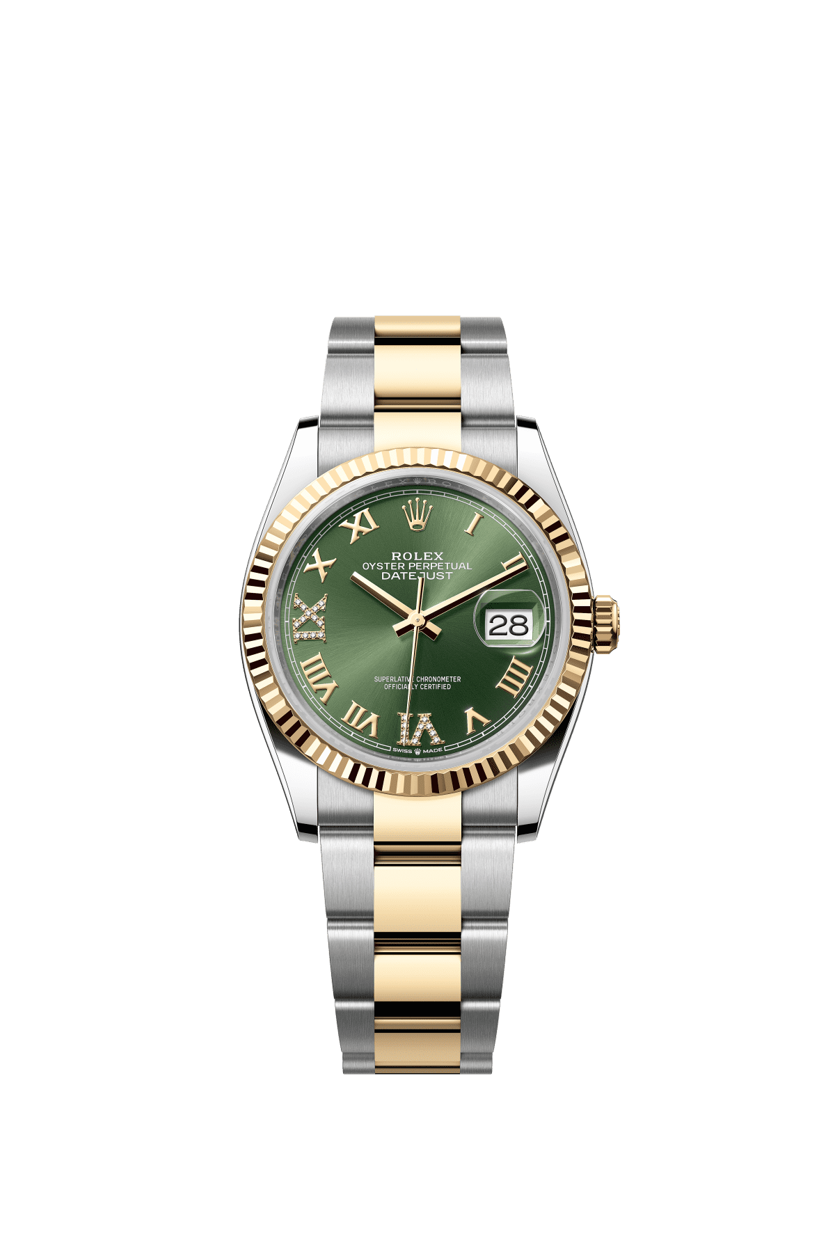 Rolex Datejust 36 “Olive, Roman Diamond”, 2025